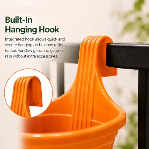 Image of Amazon Brand - Umi Hanging Planter Pots for Railing Pack of 15