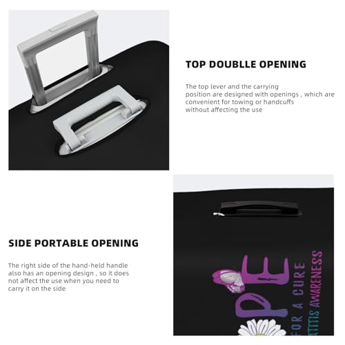 Travel Luggage Cover Hope For A Cure Hepatitis Awareness Flower Fashion Washable Baggage Suitcase Protector Fit For Luggage Large4