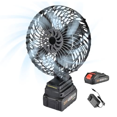 Fan de campamento recargable, ventilador portátil para acampar | Ventilador de campamento de 8 pulgadas alimentado por batería - Accesorios al aire libre inalámbricos recargables de aire para senderis