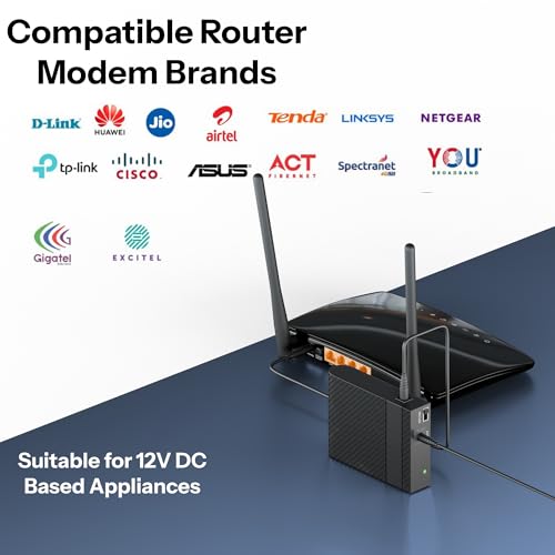 Image of Mini Router UPS by Dark Woof 12V WiFi Broadband Fiber Modem | 8 Hours WiFi Ups Power Backup | Ups for Router at Power Cuts | 12V /2A Plug & Play | Current Surge & Discharge Protection Tu DOX