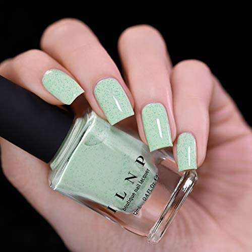 Image of ILNP Dew Drop - Pastel Mint Speckled Nail Polish, Chip Resistant, 7-Free, Non-Toxic, Vegan, Cruelty Free, 12ml
