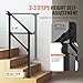 VEVOR Handrails for Outdoor Steps, 2-3 Step Stair Hand Rail Kit, Transitional Carbon Steel Railings with Installation Kit, Stair Rails for Seniors, Concrete Steps & Porch & Deck, Black Square Tube