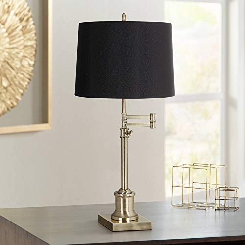 Westbury 36" Large Table Lamp Adjustable Swing Arm Brass Antique