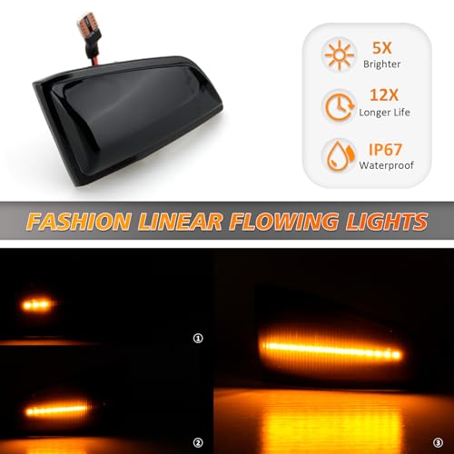 Clignotants dynamiques LED finition teintée pour rétroviseurs Volvo