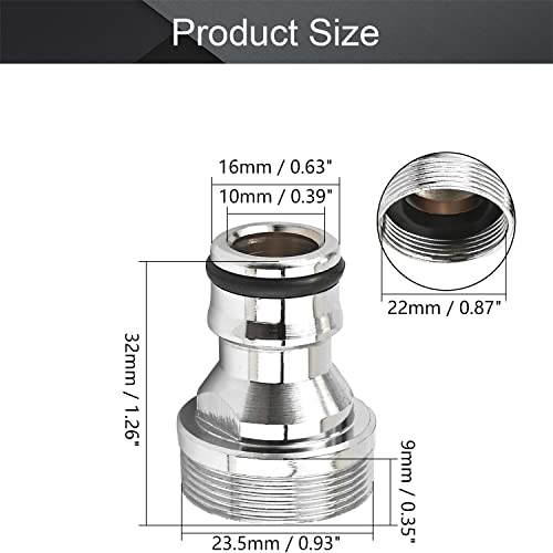Othmro Garden Hose Quick Connect Nickel-plated Water Hose Fitting Connectors M22 Female Threaded Adapter 1pcs - Image 2