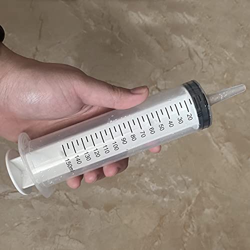2 Pack 150Ml/Cc Large Syringe , Individually Sealed Plastic Liquid Syringes With Measurement For Scientific Labs, Measuring, Watering, Refilling, Filtration Multiple Uses (150 Ml) #TOP2