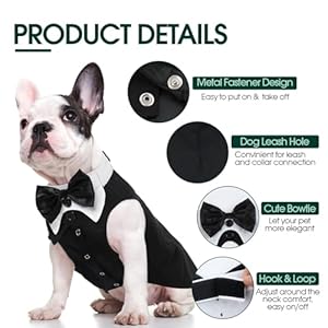 Kuoser Dog Tuxedo, 2 Pack Dog Suit and Bandana Set Formal Dog Tux Pet Wedding Outfit, Dog Costumes for Small Medium Large Dogs, Dog Halloween Christmas Outfit for Cosplay Birthday Party, Black, S Kuoser Dog Tuxedo 2 Pack Dog Suit and Bandana Set Formal Dog Tux Pet Wedding Outfit Dog Costumes for Small Medium Large Dogs Dog Halloween Christmas Outfit for Cosplay Birthday Party Black S