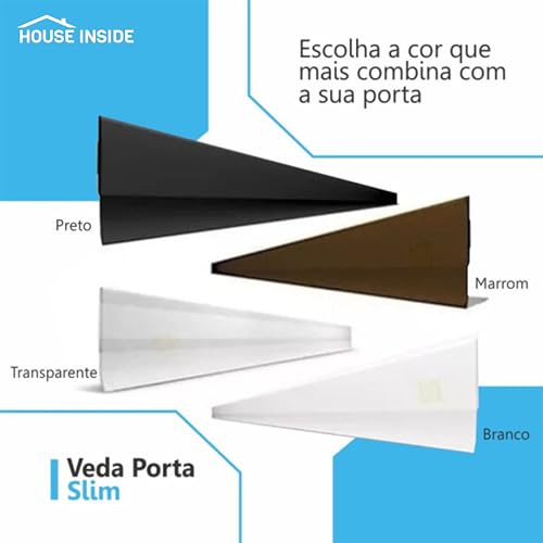 Veda Portas Adesivo 80cm Rodo Silicone Protetor Embaixo Porta Impermeável - House Inside - Evita Ent
