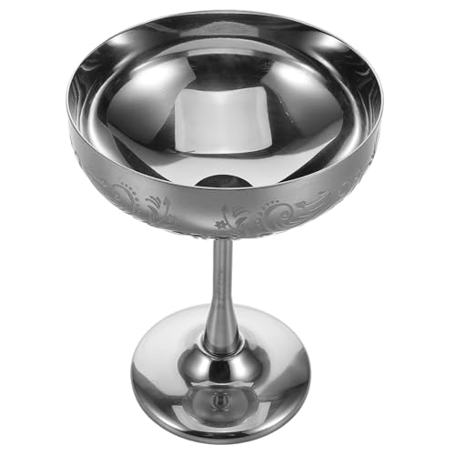 VINTORKY Coppa Dessert Acciaio Inossidabile Con Base Fiorita Per e Vino Elegante Bicchiere Da Bar Per Occasioni Speciali e Decorazioni Domestiche