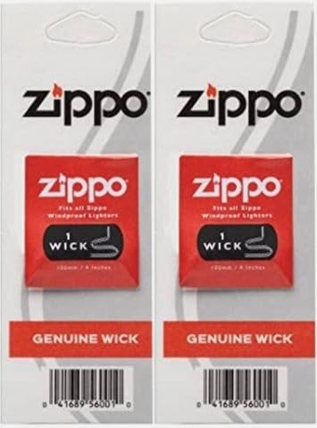 Zippo Replacement Wicks 2 Pack – Genuine Cotton Wicks for Reliable Performance, Long Lasting, Easy to Install, Compatible with Standard Windproof Inserts, Maintenance Accessory for Consistent Use