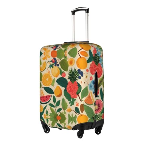 Housse de valise blanche extensible motif feuilles tropicales taille Small