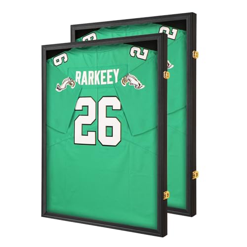 Jersey Frame Display Case 2 Pack for Wall ,Large Lockable T-Shirt...