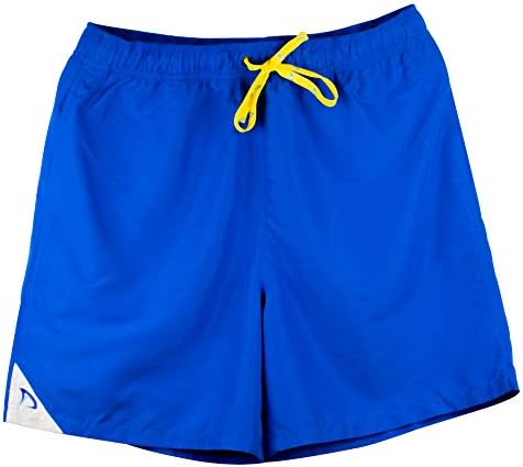 DryFins Mens Swim Trunks No Chafe Board Shorts Quick Dry with Boxer Brief Liner Blue