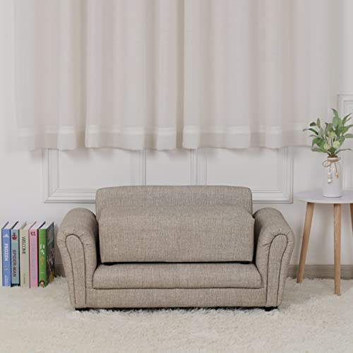 Getifun Kids Sofa Chair With Ottoman/Pvc Leather Toddler Couch With Plastic Legs/Upholstered Children Armchair For Kids Under 4 Years Old/Single Seat With Stool (Double) #TOP4