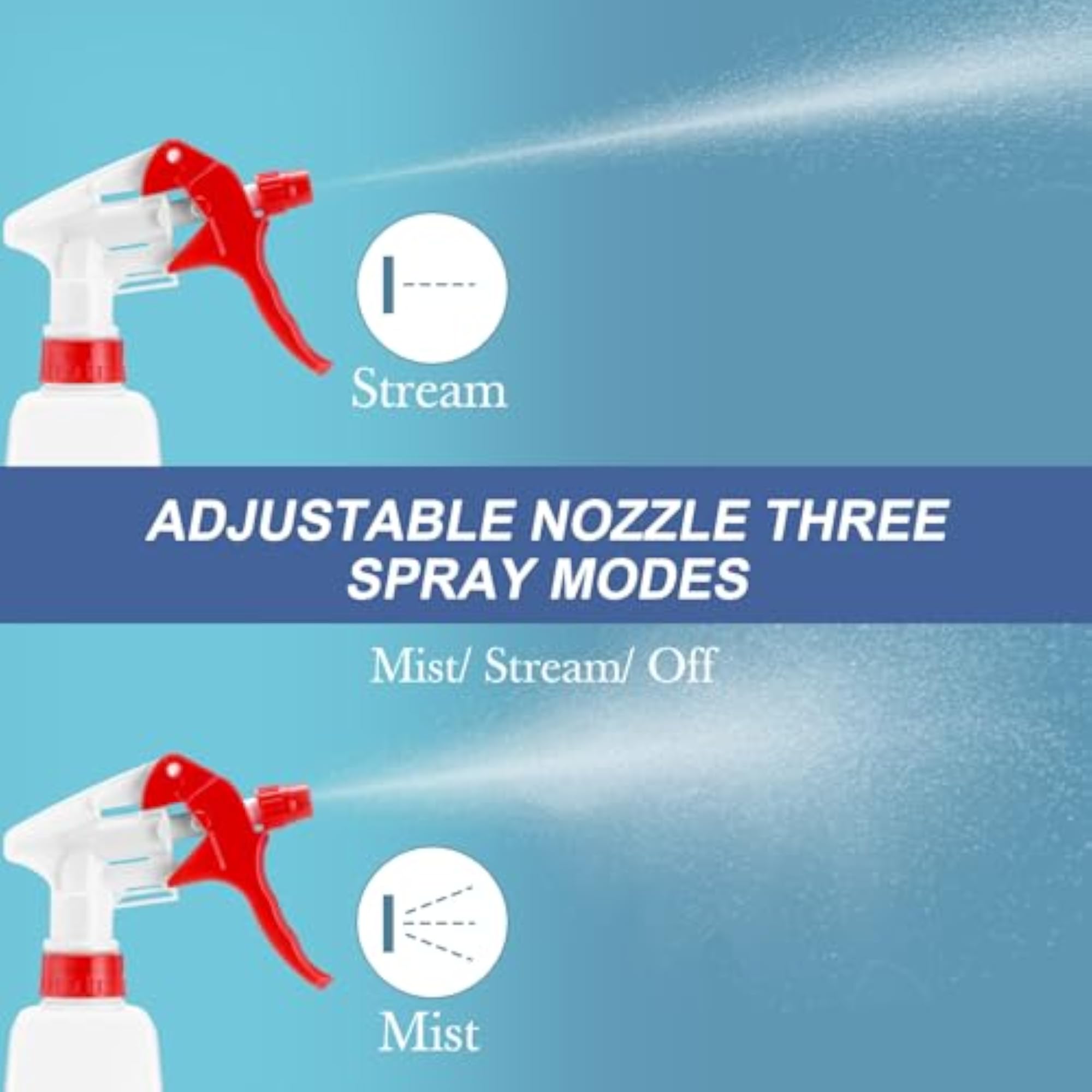 20 Pack 16 Oz Empty Spray Bottles, Adjustable Nozzle