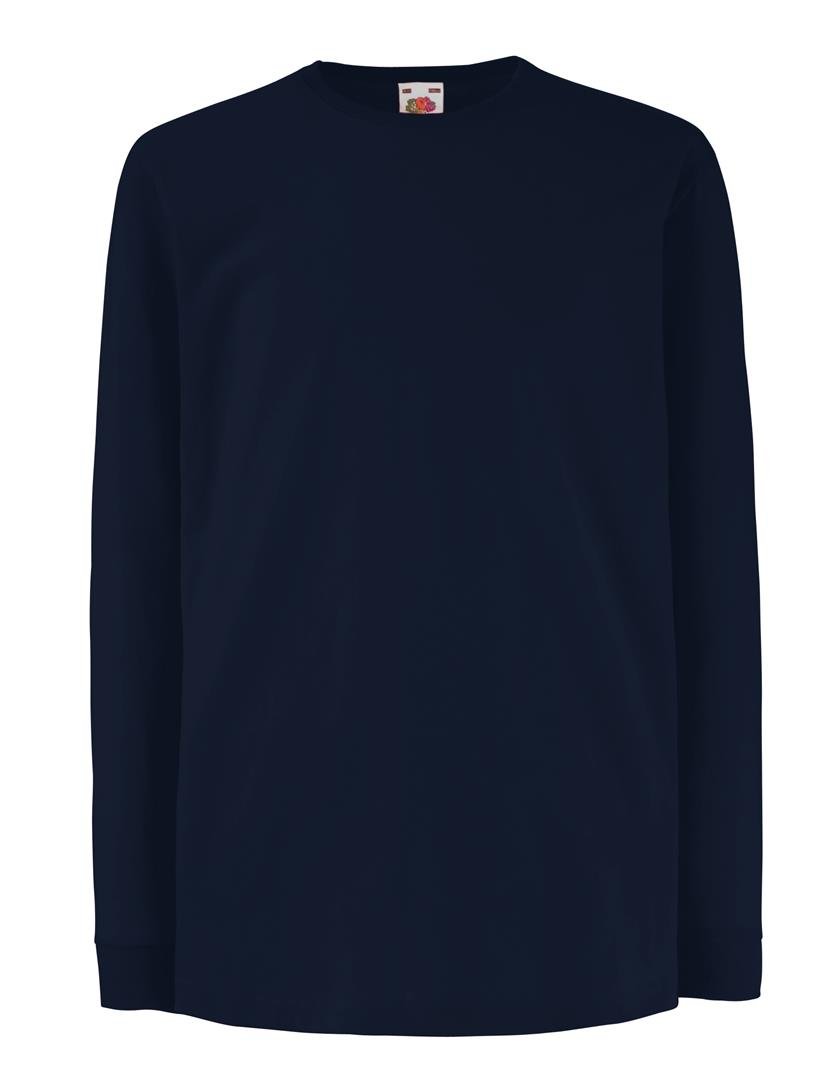 Fruit of the Loom Kids Cotton Value Long Sleeve T Shirt Deep Navy