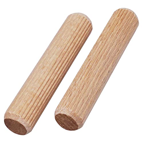 SKIR'CO (25 Stück) Holzdübel 16 x 75 mm, gerillte Holzdübel, gerippte Stifte für Möbel, gerillte Dübel