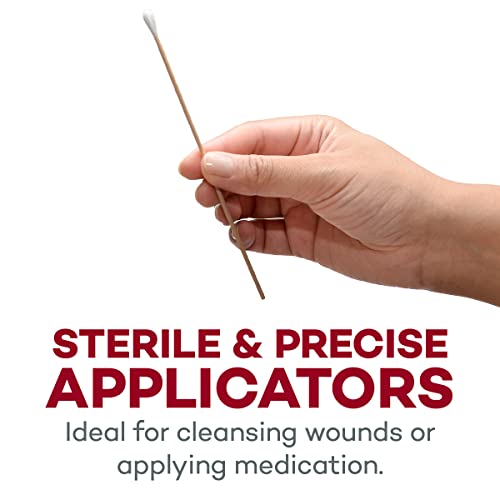 Dealmed 6" Cotton-Tipped Wood Applicators – 200 Sterile Cotton-Tipped Applicators for Application of Medication, Cleaning Skin, Arts, Crafts and More (Box of 200) - Thumbnail 3