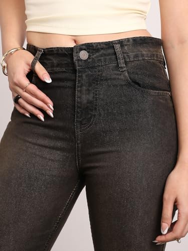 Image of Urbano Fashion Women's Mid Rise Bootcut Washed Jeans Stretchable