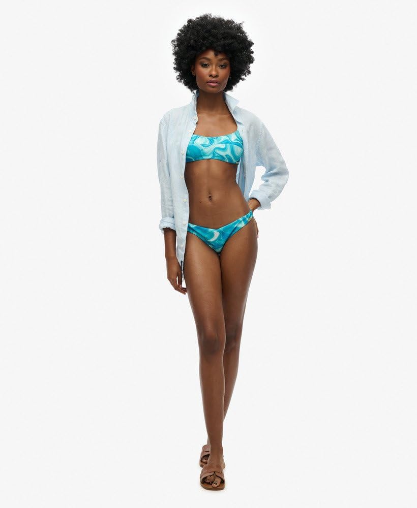 Superdry Damskie wyrafinowane majtki bikini z nadrukiem