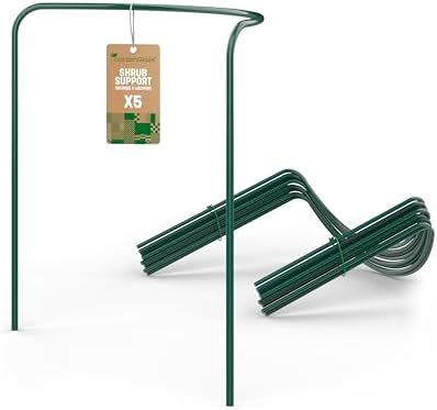 GardenGloss Strauchstützen (5 Stück) - Halbrund Staudenhalter - 35 x 40cm | Beschichteter Stahl - Für Hortensien & Rosen - Für Blumen & Stauden - Stabiler Halt