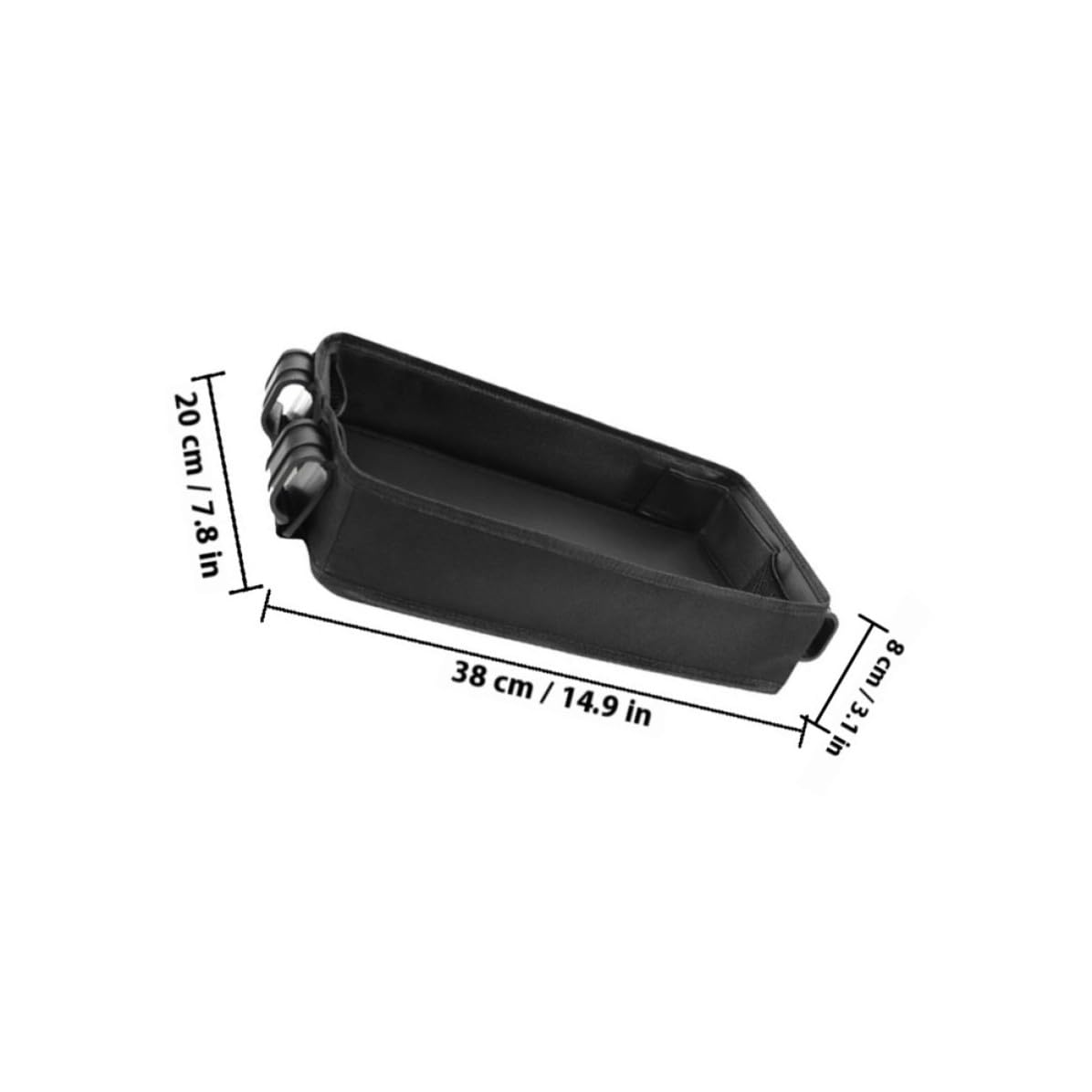 Bandeja para Cochecito Negra de Lona Portátil y Ligera Portavasos y Soporte para Refrigerios, Accesorio Adecuado para Bebés y Pequeños en Paseos