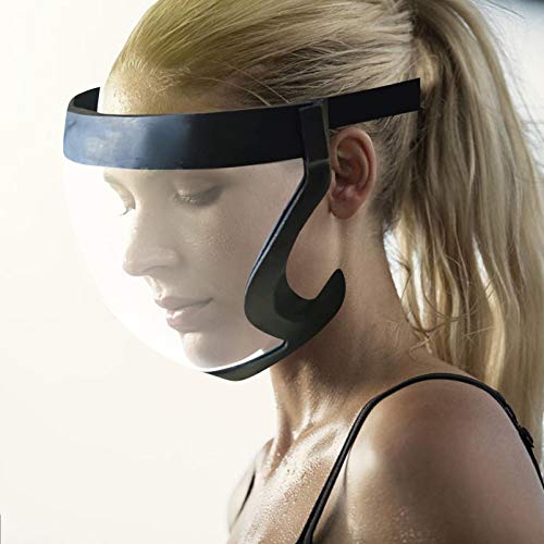 Durable Reusable Breathable Plastic_Face_Masks, APET Transparent Clear Plastic,High Filtration and Ventilation Security,for Indoor Outdoor Diet Public Shoping Cycling