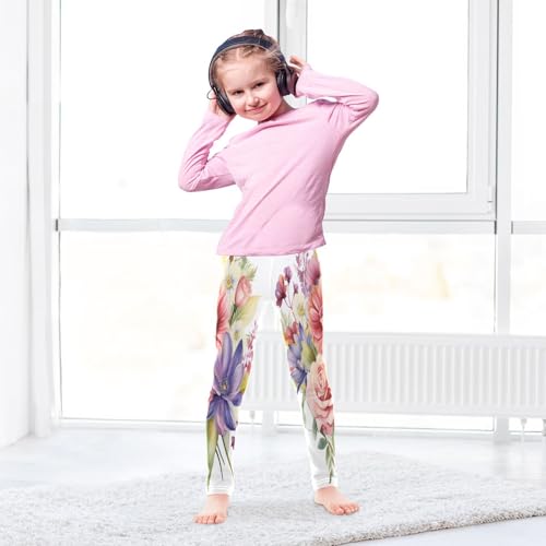 Bolaz Toddler Girls Leggings Printed Yoga Pants Leggings Purple Pink Rose for Kids4