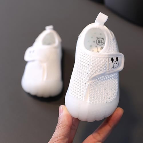 Infant Baby Boys Girls Sneaker Baby Mesh Slip On Shoes for Spring and Summer Baby Shoes Infant Boy Girl (White, 18)3