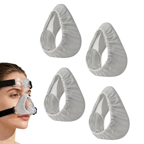 4 Pack Universal CPAP Mask Liners,CPAP Mask Pads Compatible with F20,CPAP Mask Cushion Covers,Full Face Mask Liners,Reusable CPAP Accessories,Sleep Apnea Mask Liners(White)