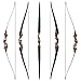 oubert 60inch Black Hunter Takedown Longbow 20-60lbs Right Hand Hunting Bow and Arrow for Adults Wooden Riser Bow with String Silencers and Stringer Tool for Archery Hunting Target Practice (25LBS)