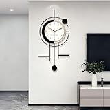 Moderno Minimalista Orologio da Parete Creativo Stile Nordico Decorativo Orologio Due Scaffali Silenzioso Alimentato a Batteria Orologio da Pendolo per Soggiorno Camera da letto Ufficio Cucina (S)