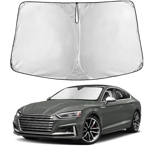 Image of EcoNour Windshield Sunshade Compatible for Audi S5 2008-2024 2025 2026, Sun Visor for Front Windshield & Window Sun Shade Cover, UV Heat Blocker & Protector, Car Accessories