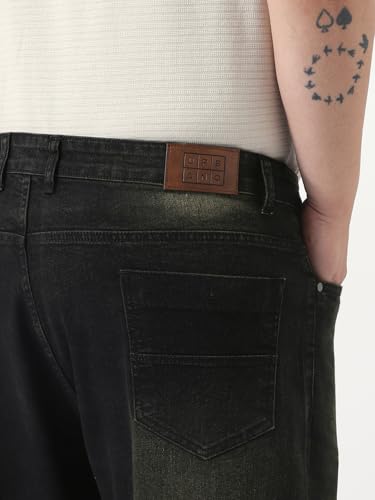 Image of Urbano Plus Men's Straight Fit Heavy Washed Jeans Stretchable