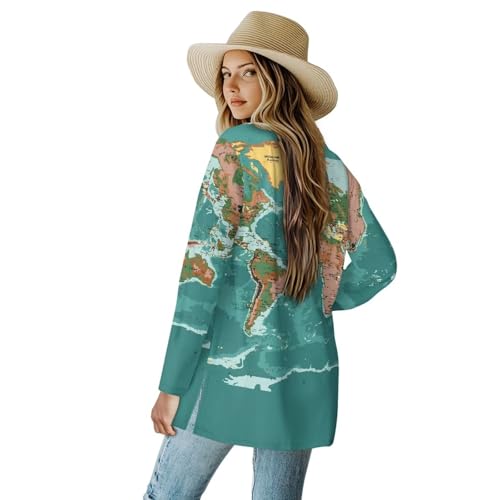 Image of Womens Open Fron Cardigan Sweaters Long Sleeve Tops Daily Coats