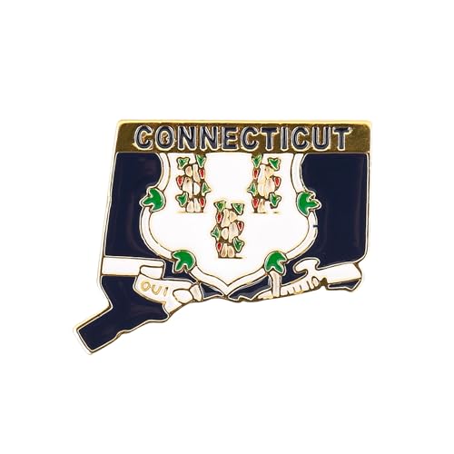 Image of State Shaped Map Lapel Metal Pin Enamel Brooch Keepsake Beautifully Designed for Backpack Hat
