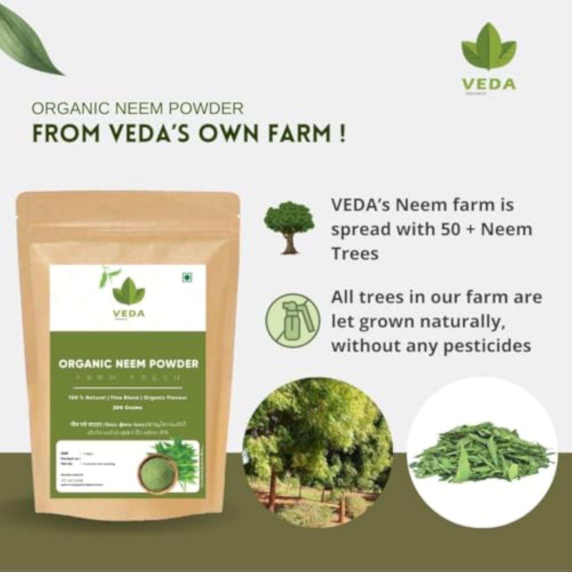 Organic Neem Powder - 200 Grams