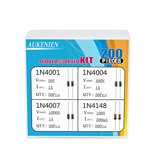 AUKENIEN 4 Valor 200 Piezas Kit Surtido de Diodos Diodo de