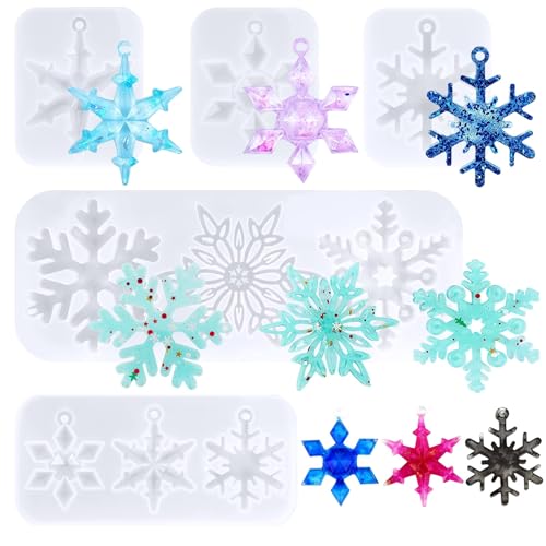 ❄Ampia applicazione - Compatibile con la maggior parte delle resine e dei materiali di colata, come la resina epossidica, la resina UV, l'argilla di cemento, la resina di poliestere, il ciondolo, le etichette per appendere l'albero di Natale. È possibile aggiungere perline, glitter, strass, paillettes, colori, fiori secchi, abbellimenti o qualsiasi cosa ti piaccia allo stampo in silicone.