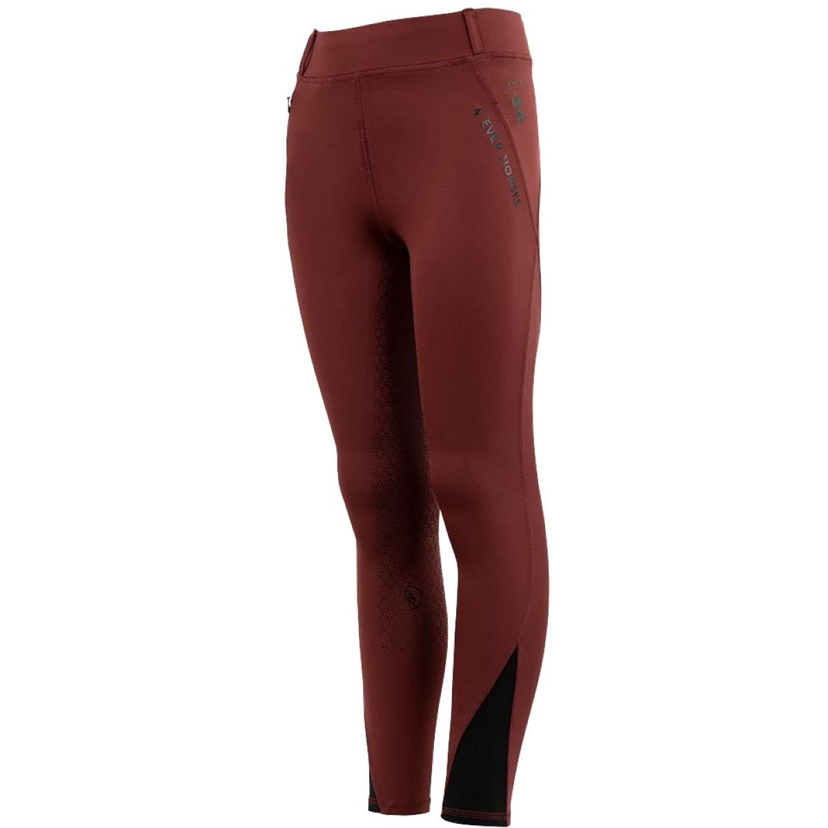 BR Breeches - Pantalones de equitación para niños, color burdeos con ribete completo de silicona