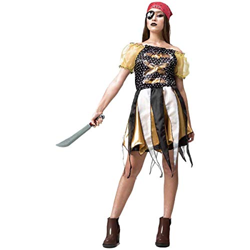 Fantasia de Pirata Feminina Adulto Com Tapa-Olho e Bandana (G 44-46)