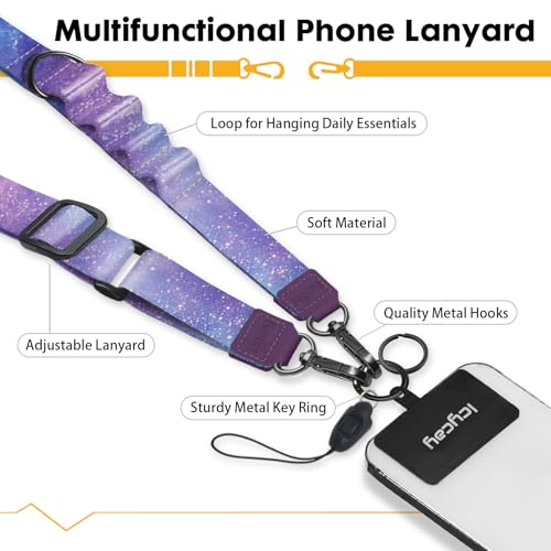 Image of Icycay Phone Lanyard Crossbody Strap Neck Adjustable Teacher Women Nebula | for Cell Phone Case Keys ID Badges, Anti Theft, Multifuctional, Cute Phone Holder, Travel Hiking Essential Accessories, Gifts