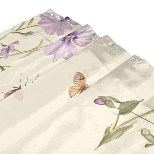 Rideau de douche polyester résistant lavable beige 168 x 183 chic imperméable