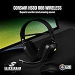 CORSAIR HS80 RGB WIRELESS Multiplatform Gaming Headset - Dolby Atmos - Lightweight Comfort Design - Broadcast Quality Microphone - iCUE Compatible - PC, Mac, PS5, PS4 - Black - Image 2