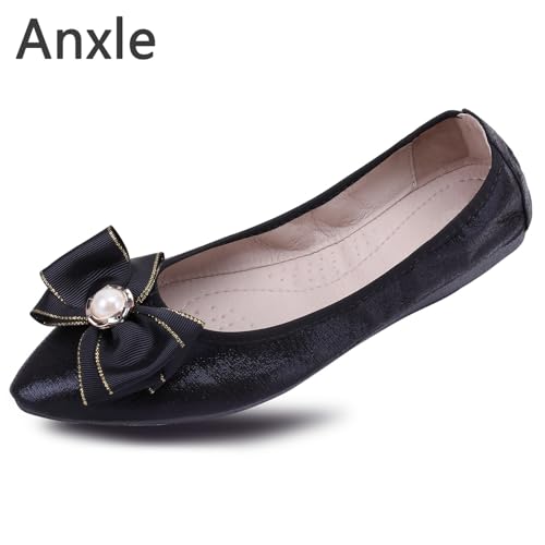 Womens Foldable Ballet Flats Bling Rhinestone Pointed Toe Comfort Slip On Walk Work Loafers Bridal Dress Shoes2