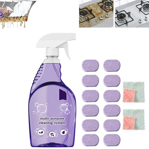Spray Cleaner for Ovens,All-Purpose Cleaning Spray,Instant Stain Removal,with Concentrated Tablets,Multi-surface Cleaner for Home,Kitchen,Bathroom & More (12, PCS)