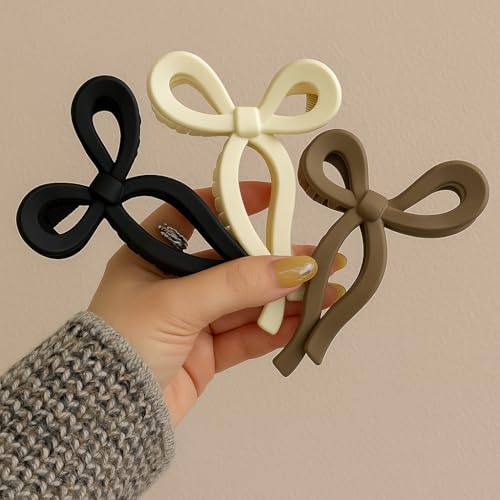Image of Elayna Hair Claw Clips for Women & Girls 4pcs Butterfly Hair Clips Cute Large Crab Ponytail Accessories Nonslip Strong Hold Neutral Matte