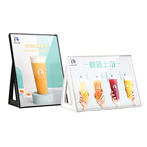 ECKEK ABS Plastic Sign Holder,Menu Displays L Shape Sign Stand Vertical/Horizontal Use (White A4 210×297mm/8.27×11.69inches) - Image 4
