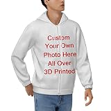 Ropa personalizada Diseña tu propia sudadera con capucha personalizada Sudadera divertida con capucha con estampado 3D para hombres y mujeres, Zr1, Small