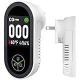 LSENLTY アップグレード版 一酸化炭素検知器 プラグイン式 壁掛けタイプ、一酸化炭素検知器 HDスクリーン＆インジケーター搭載 視覚＆音声アラーム、3-in-1 CO検知器（COガスメーター、温度＆湿度計）RV旅行用、日本語マニュアル付き、1個パック